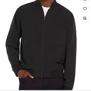 Y2K Express Mens Black Bomber Jacket Size L Lightweight Cotton